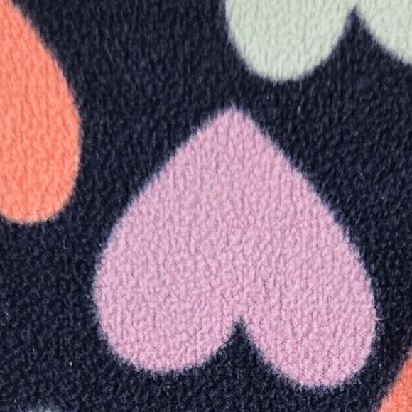 Carter's Girls 2T Navy Heart Print 1-Piece Fleece Footie PJs Sleep Play Pajama - Picture 4 of 5